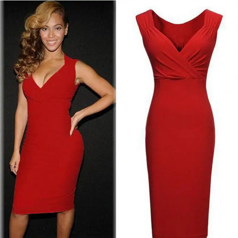 Горячая Распродажа 2019 красное сексуальное платье с глубоким V образным вырезом