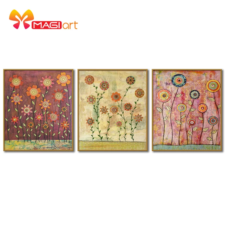 

Cross stitch kits Embroidery needlework sets 11CT water soluble canvas patterns 14CT hand-painted style flower garden-NCMF154