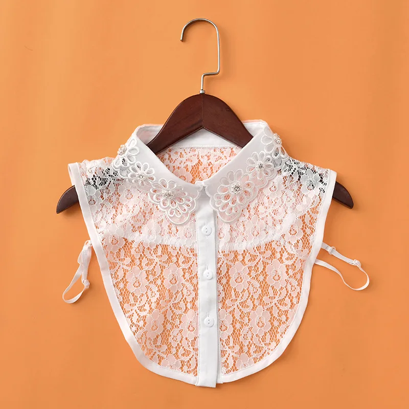 

Aesthetic Chiffon Lace Shirt Fake Collar Detachable Collars Blouse Top Lapel Sweater Lace Collar Clothes Shirt Accessories Tops