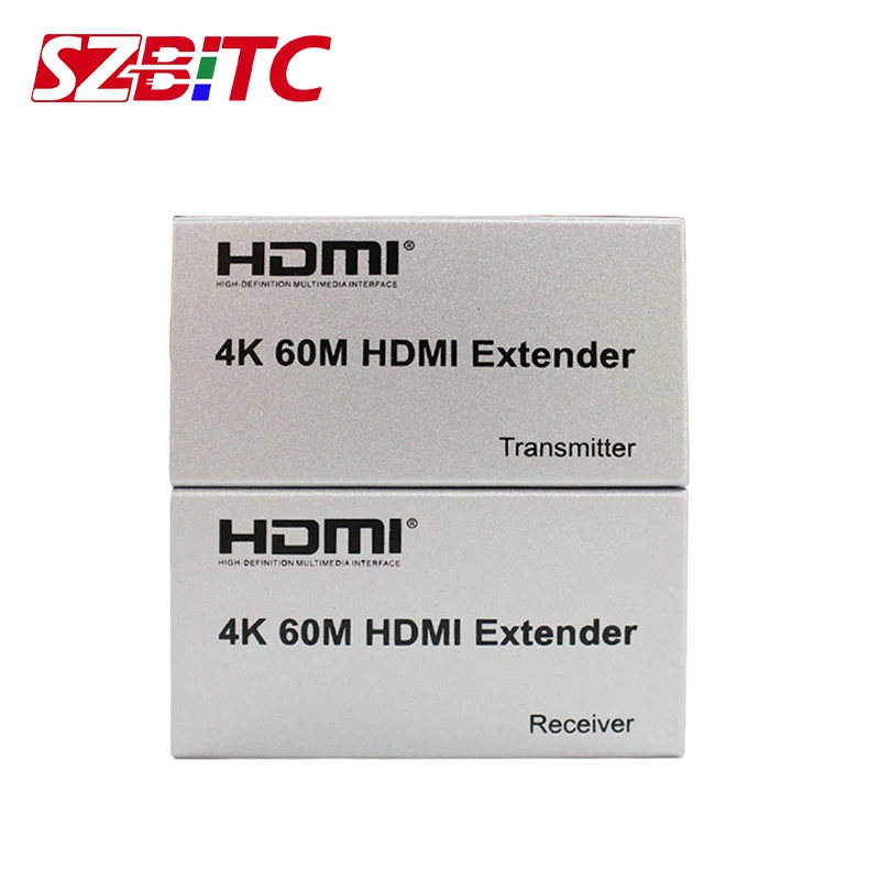 SZBITC 4K HDMI удлинитель 60 м расширение Full HD 3D сплиттер Cat5e/6 RJ45 Ethernet кабель передатчик