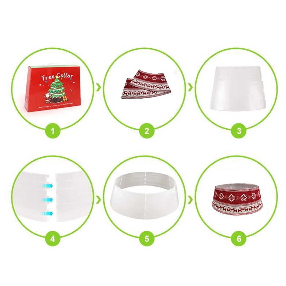 

Xmas Tree Apron Xmas Tree Skirt Ornaments Elk Snowflakes Knitted Christmas Plant Bottom Apron For Home Party Decor RED COLOR