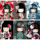 Алмазная живопись сделай сам, кимоно, кукла, алмазная вышивка, пейзаж, вышивка крестиком, ремесла, квадратная, круглая, ручная работа, подарок, домашний декор