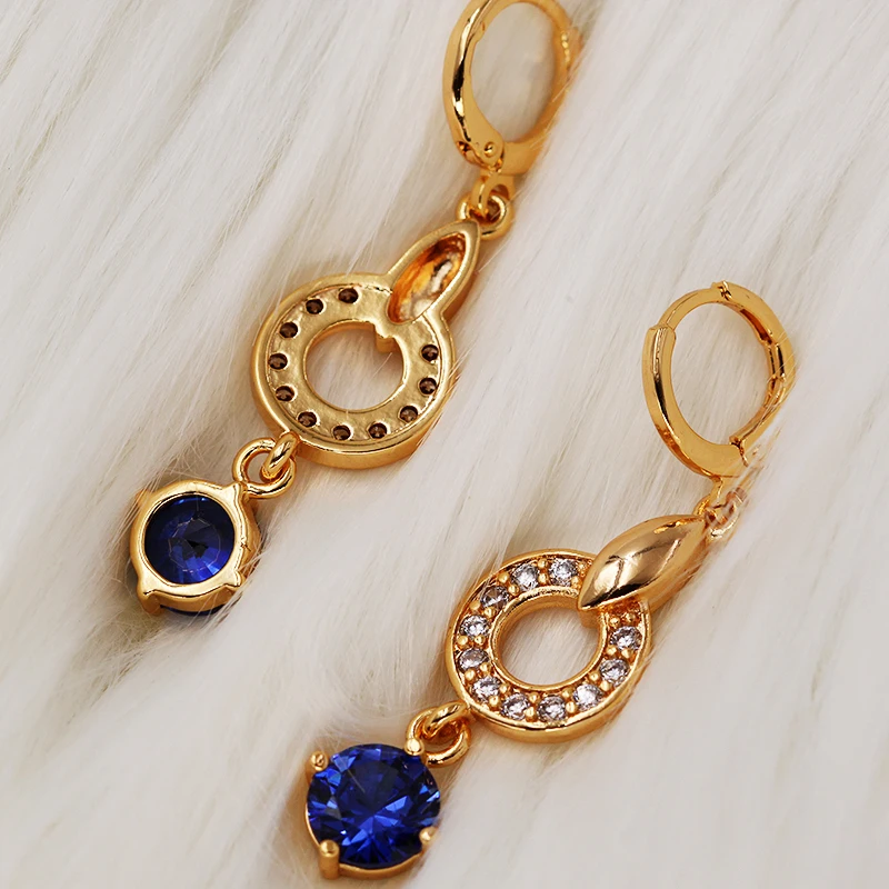 Роскошные серьги-капли для женщин, серьги золотого цвета с цирконием, модные ювелирные изделия, свадебные аксессуары, подарок на день Святого Валентина