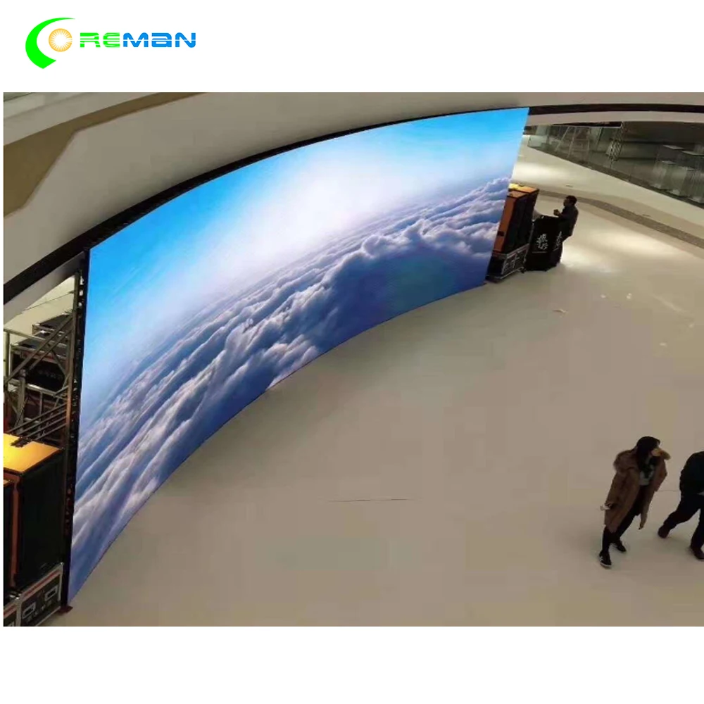 Гибкая Кривая led панель экрана крытый p3.91 p4.81 Прокат полноцветный видео ТВ экран
