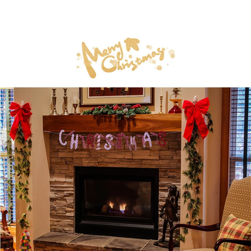 Рождественские Подвески деревянный Рождественский флаг фестиваль карнавал