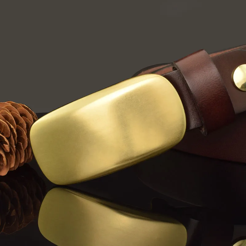 

High Quality Brown Belt Men's Classic Buckle Fashion Designer Belt Casual Top Cow Leather Dark Black Cowskin Ceinture
