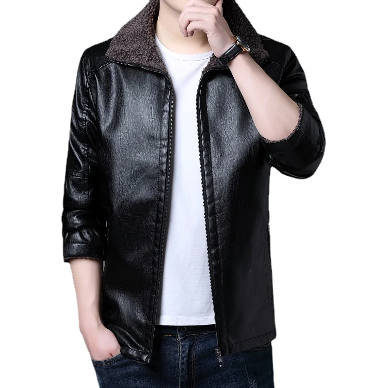 

Hot New Mens Vintage Leather Jackets Motorcycle Male Biker PU Coats Fashion Outerwear /faux leather jacket thicken More warm