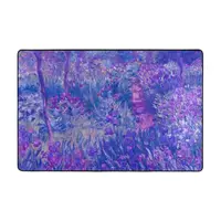 Purple Monet Irises Doormat Carpet Mat Rug Polyester Anti-slip Floor Decor Bath Bathroom Kitchen Bedroom 60x90