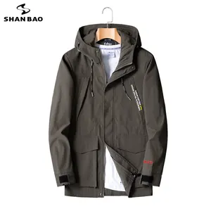 Плащ мужской длинный осенне-зимний, с вышивкой и капюшоном, 4XL, 5XL, 6XL, 7XL, 8XL, 2021