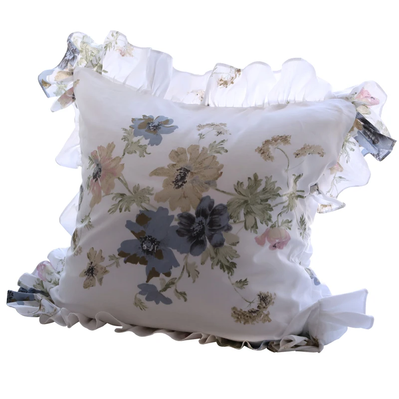 Чехол на подушку с вышивкой в европейском стиле кружевной сатиновый Хлопковый