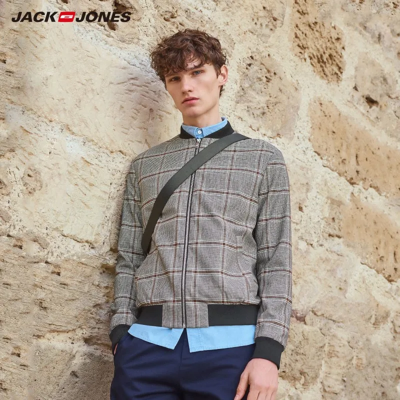 Мужская бейсбольная куртка в клетку JackJones уличная одежда 219121545 |