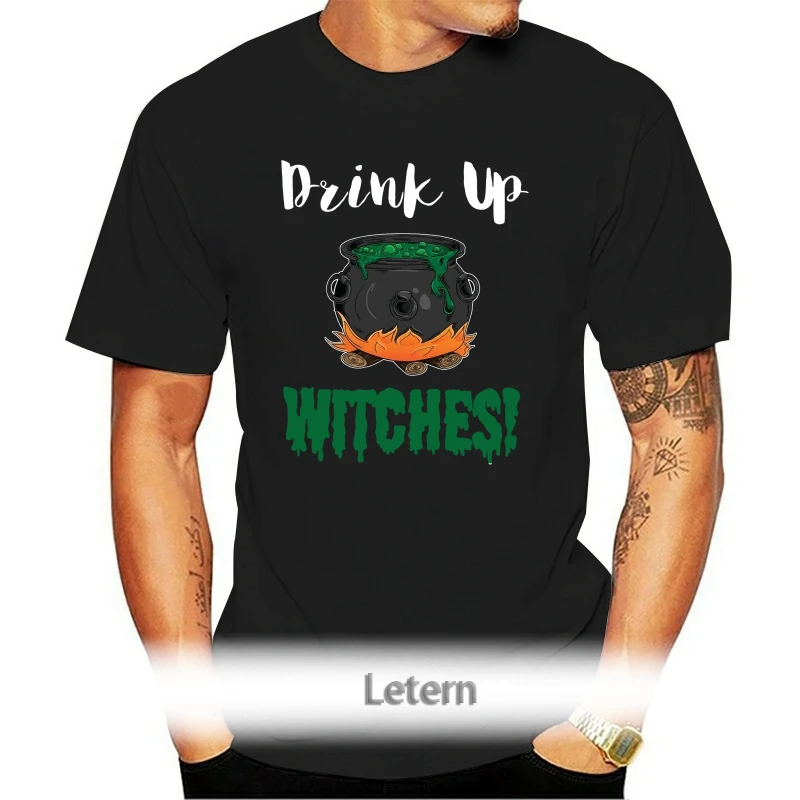 

Halloween T Shirt Drink Up Witches Cauldron Novelty Slogan Joke Spooky(1)