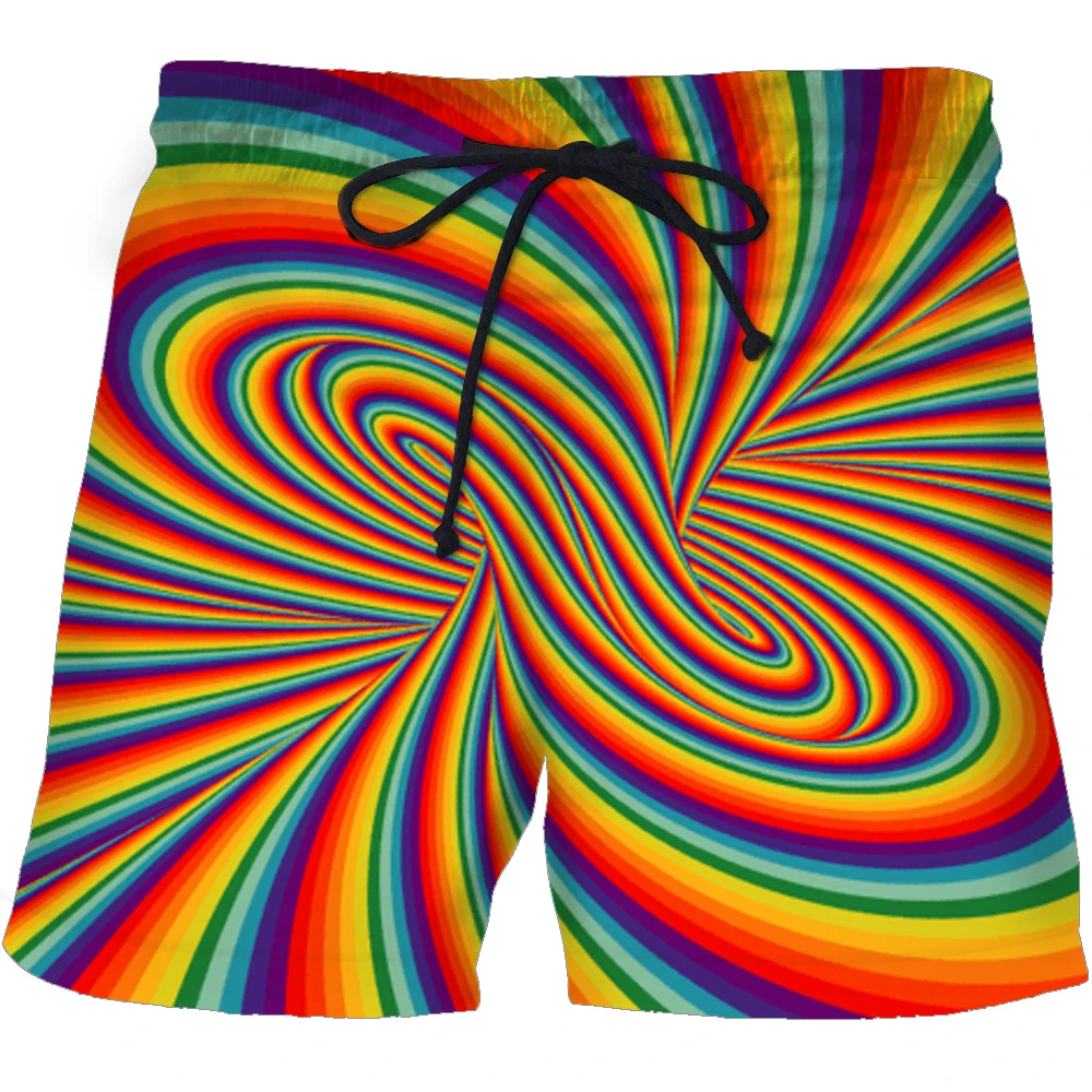 Черно-белые клетчатые шорты мужские пляжные Гавайские с 3D принтом повседневные в