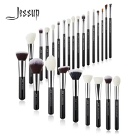 jessup blacksilver professional makeup brushes set foundation powder eyeshadow make up brush blushes natural synthetic hair