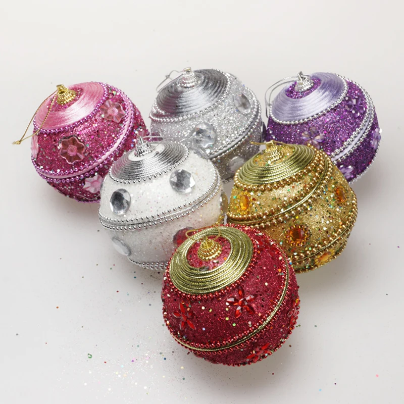 Рождественские блестящие шарики Стразы 8 см украшение для дома Рождественская