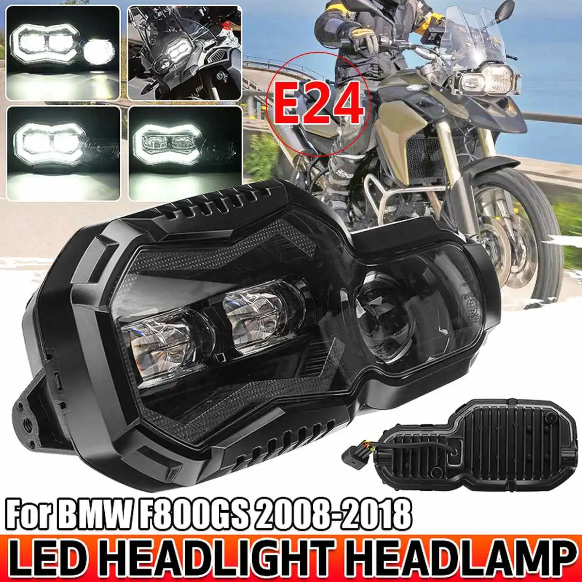 

E24-mark Motorcycle Headlight Hi/Lo Beam DRL Head Lamp LED Projector For BMW F650GS F700GS F800R F800GS ADV Adventure
