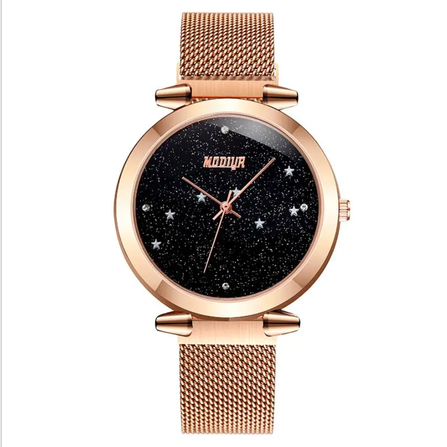 2020 роскошные часы женские с магнитом звездное небо цифровые Топ бренд личность