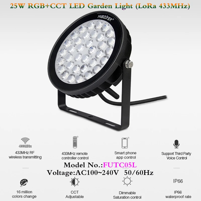 Светодиодная лампа для сада FUTC05L 25 Вт RGB + CCT (LoRa 433 МГц) IP66 100 ~ 240 В|Ландшафтное