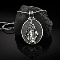 virgin mary vintage mens necklace virgin del carmen pendant catholic necklace christian accessories