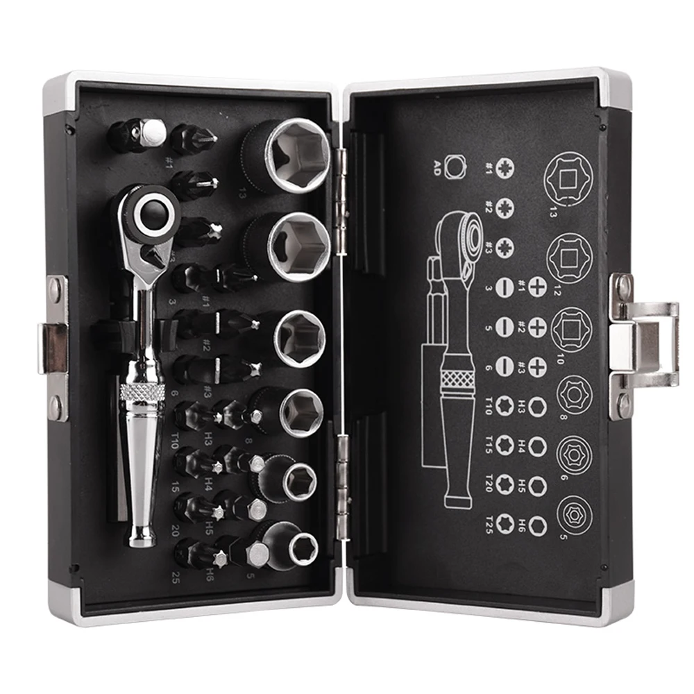 26 шт. 1/4 Универсальный динамометрический ключ DR мини Трещотка