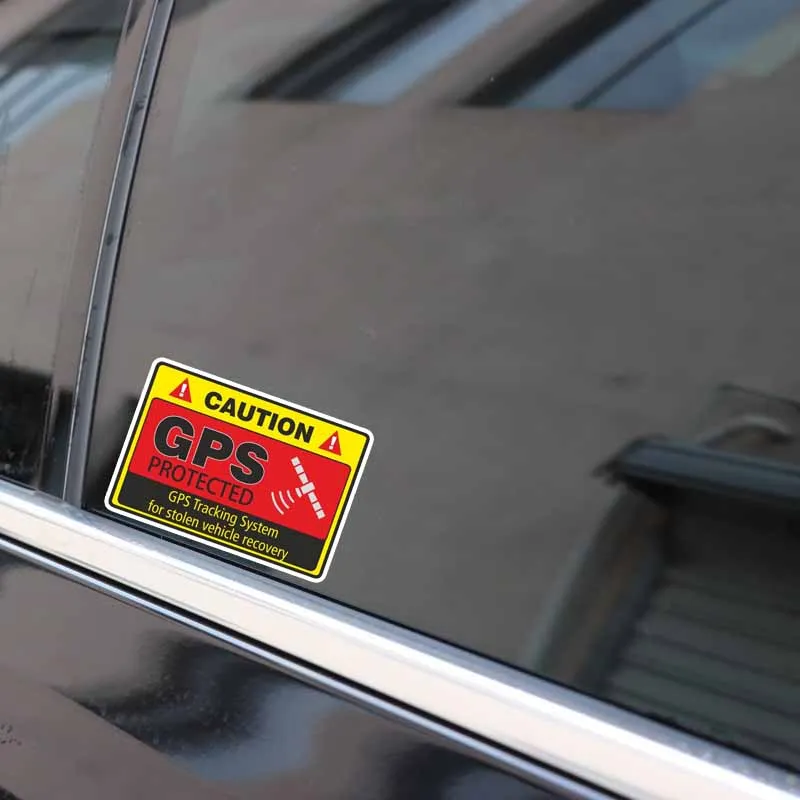 Aliauto 4 X Warning Car Sticker Caution GPS Tracking System Protected Decoration Decal PVC Water Proof for Skoda Volvo 7cm*4cm | Автомобили