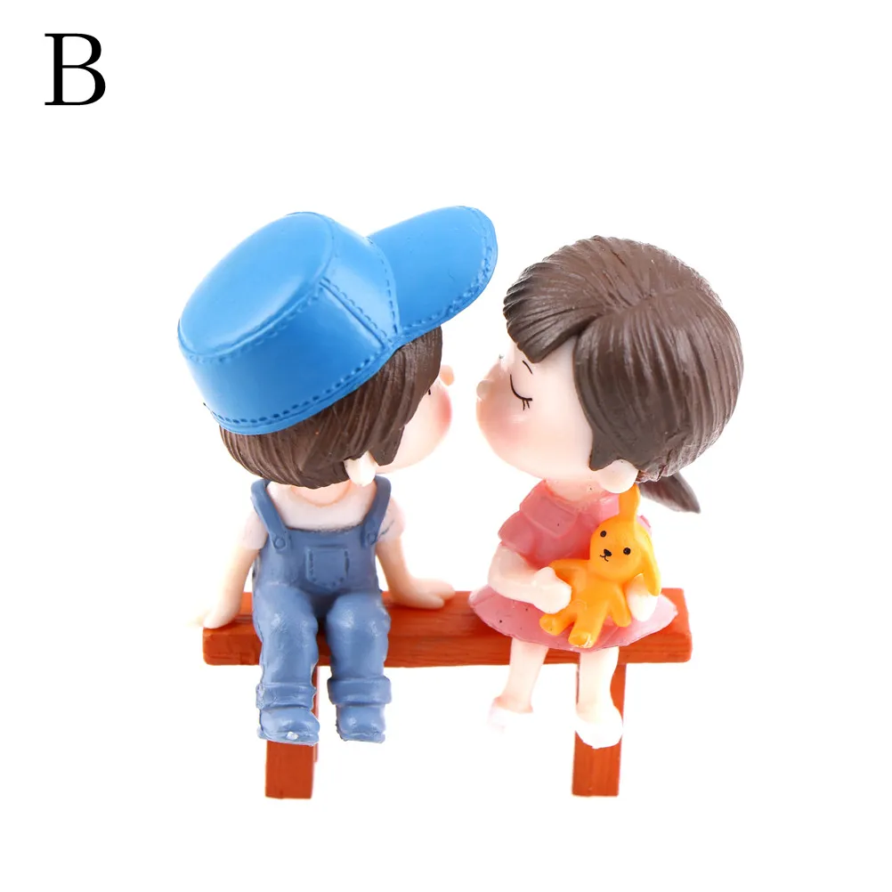 

1 Pair PVC DIY Micro Landscape Mini Cute Boy And Girl Lovers Fairy Garden Miniatures Home Ornaments Romantic Couples Figurines