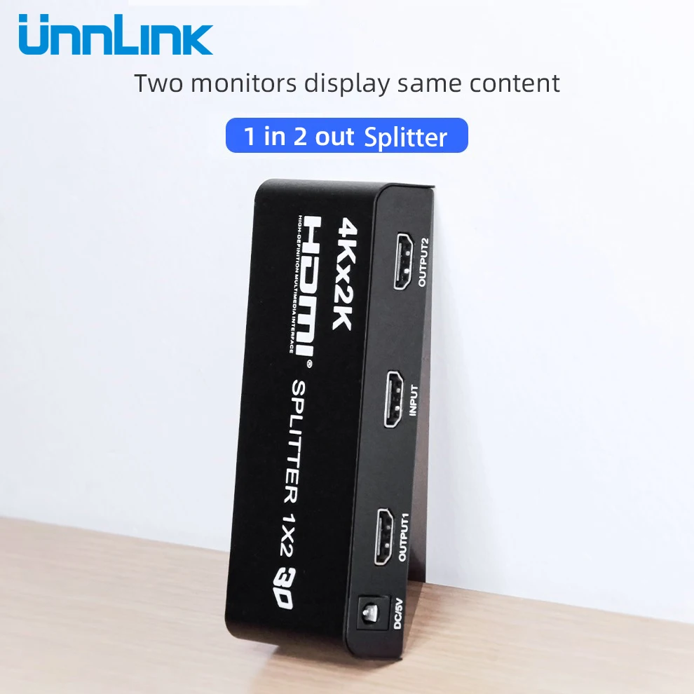 Unnlink сплиттер HDMI совместимый переключатель 1x2 UHD 4K FHD 1080P 60 Гц 3D 1 вход 2 выхода