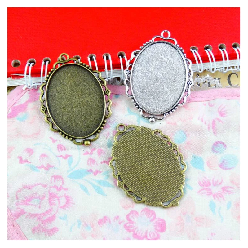 

10pcs 30*40MM Inner Size Antique Silver Plated Antique Bronze Plated Zinc Alloy Base Setting Charms Pendant