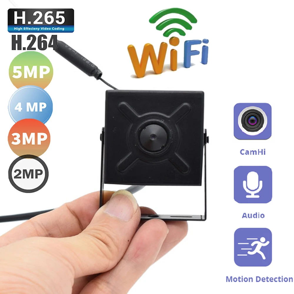 IMX307 IMX335 720P 960P 1080P 5MP Audio Mini WIFI IP Camera P2P SD Card Slot Wifi AP Wireless With Rest & Soft Antenna Camhi