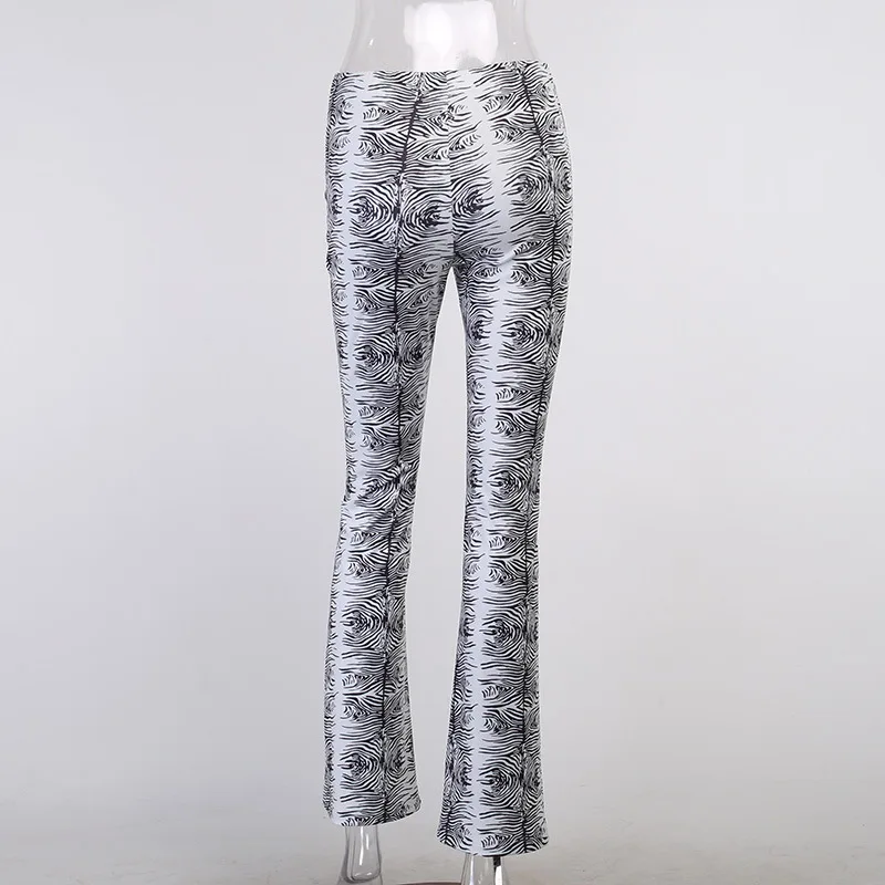 

Women 2021 New Print High Waist Wide Leg Pants Summer Fashion Y2K Casual Vintage Long Trousers Harajuku Sexy Streetwear Loose