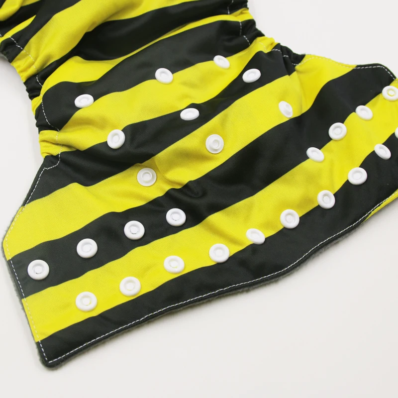 Pororo baby reusable cloth diaper with double leg gusset, size adjustable bamboo charcoal ecological diapers