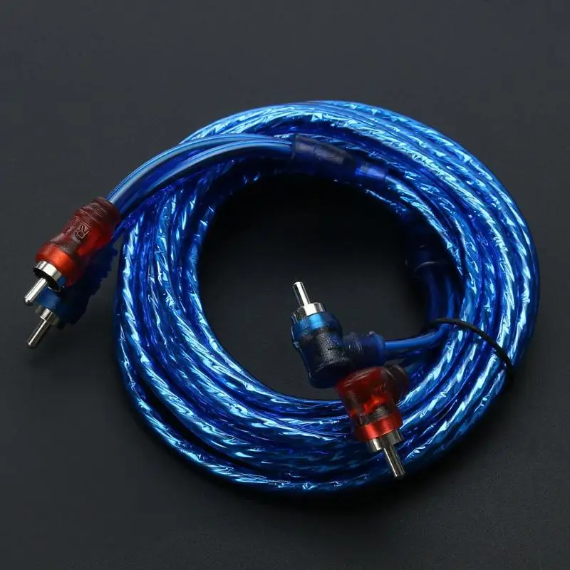 Кабель RCA 1/2/5 м 2 штекера к 2RCA медный аудиошнур линейный усилитель плетеный кабель