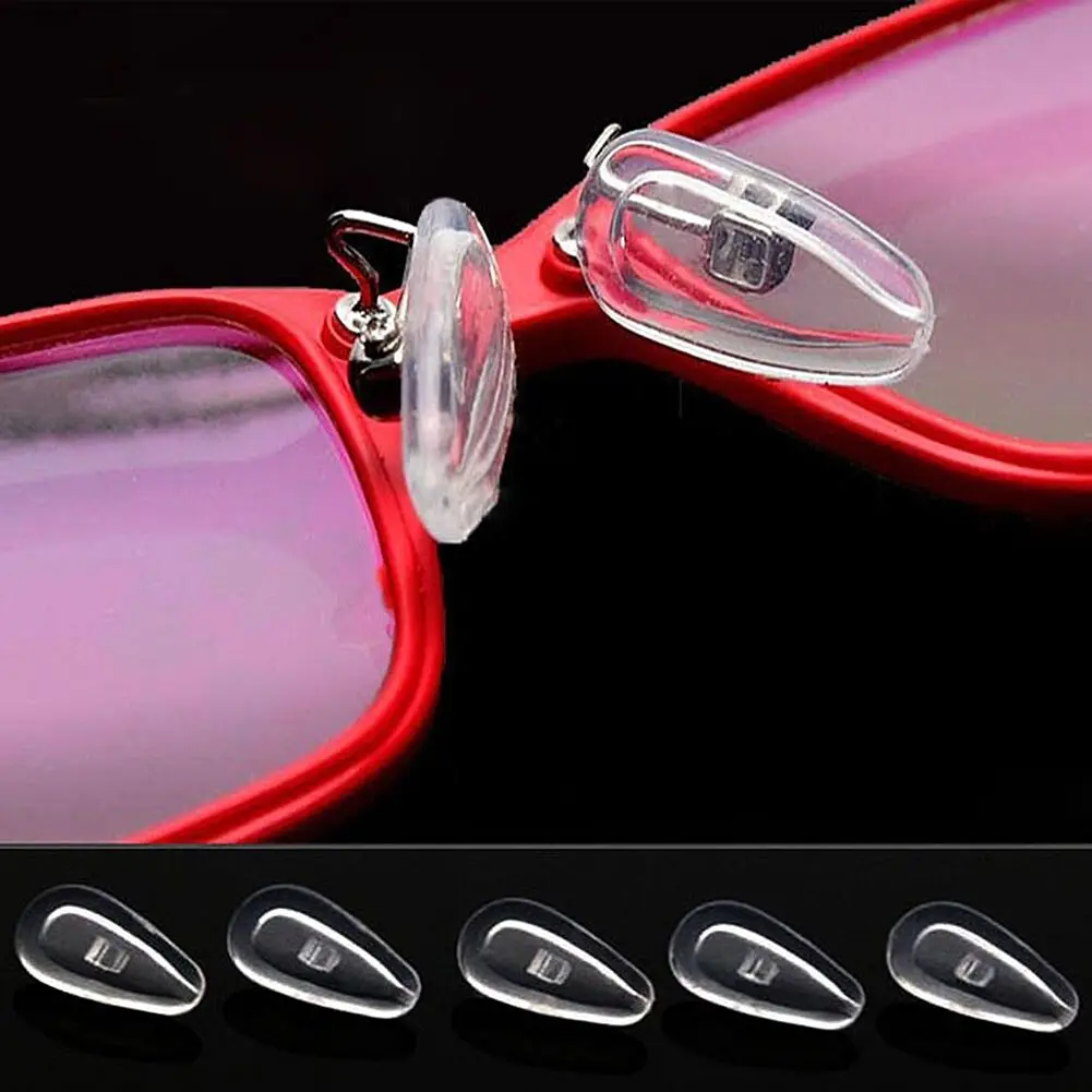 

4 Pairs Soft Screw-On Silicone Eyeglass Sunglass Glasses Nose Pads Repair Tooll