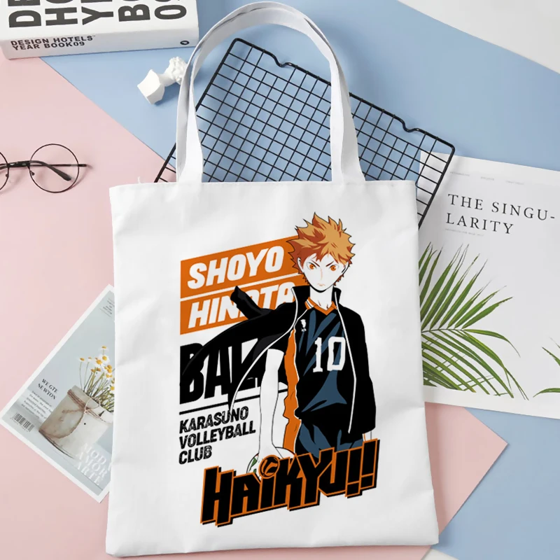 

Haikyuu shopping bag bolso reusable eco jute bag shopping bolsas de tela bag sacola foldable string boodschappentas grab