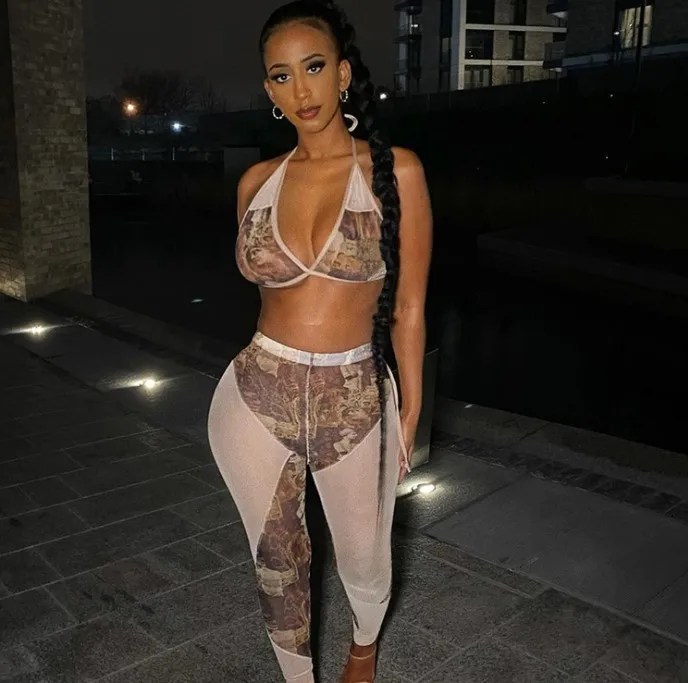 

2021 Bra Vest + Pants Contrasting Color Printing Set