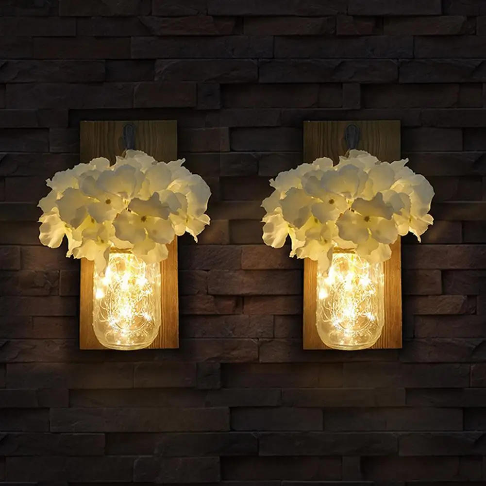 Ins деревенский каменный кувшин Настенный Бра с светодиодный Сказочный свет и
