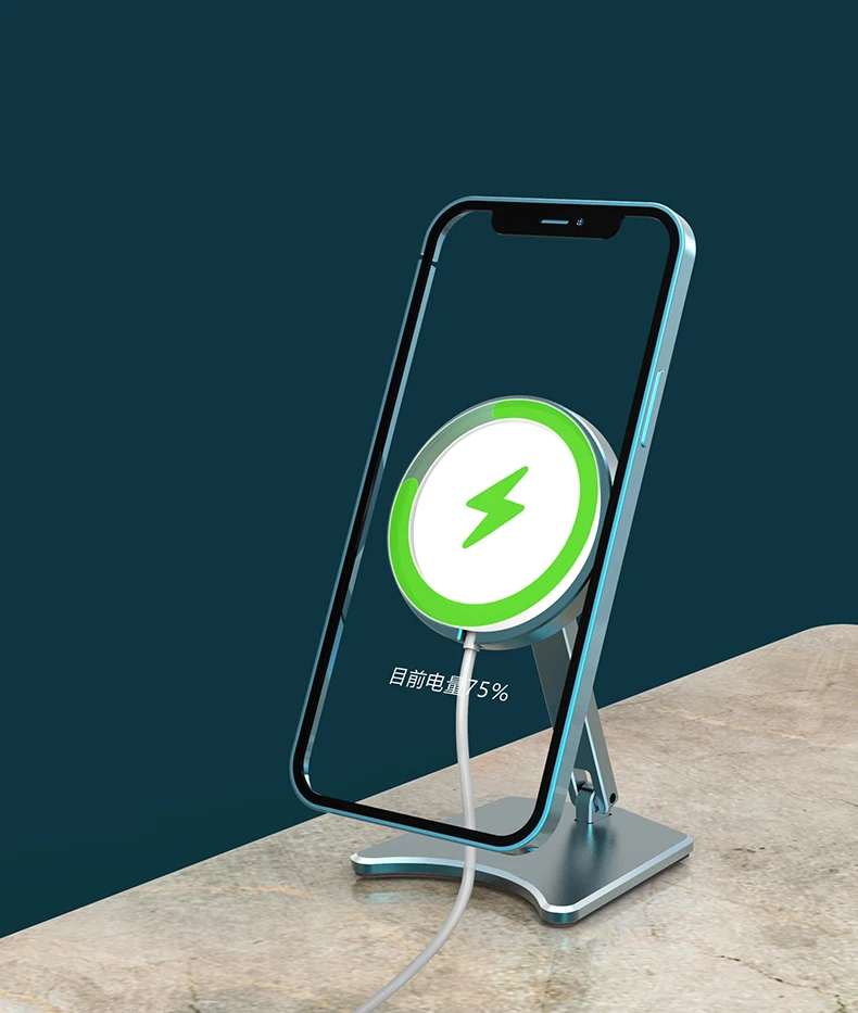 

Portable Wireless Charging Stand Suitable For iphone12 Magnetic Stand Lazy Desktop Mobile Phone Stand