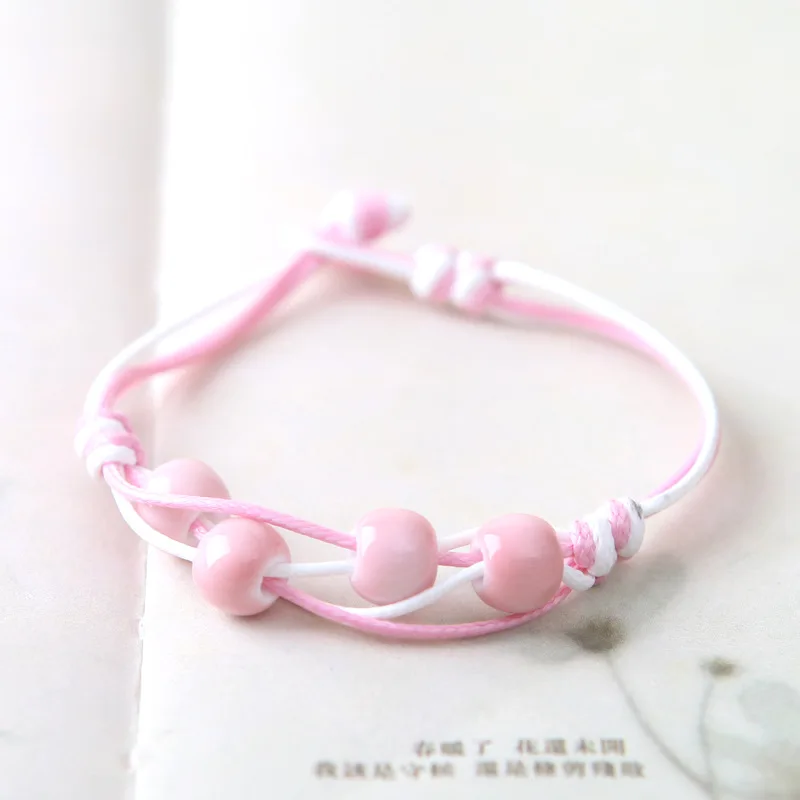 Женский браслет из бисера в этническом стиле плетеный керамический ручной