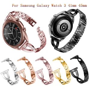 Imported 20 22mm For Samsung galaxy watch 3 41mm 45mm Active 2 40mm 44mm luxury Stainless Steel Strap band Wa