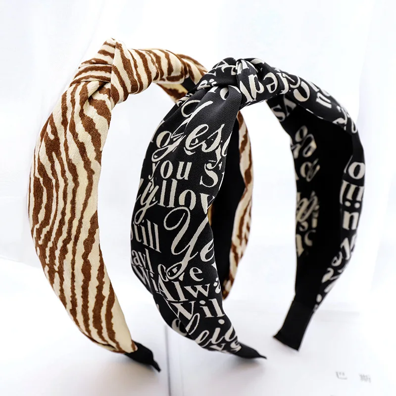 

Fashion Knot Striped Hairbands Printing Floral Ornament Headbands Handmade Turban For Girls Womens Hairhoop Hair Accessories