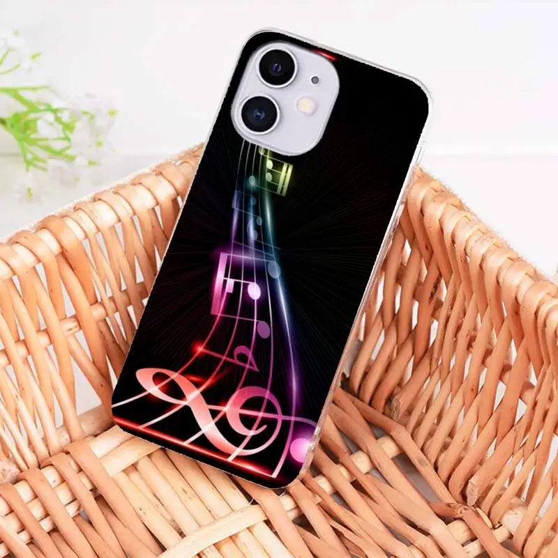 

Music notes Pattern Phone Case coque fundas for iphone 12 11 PRO MAX X XS XR 5S 6S 7 8 PLUS SE 2020