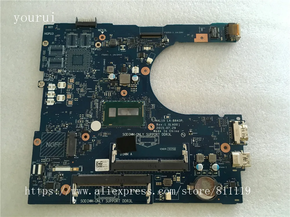 

Материнская плата для ноутбука Dell inspiron 5458 5558 с процессором i3-5005u