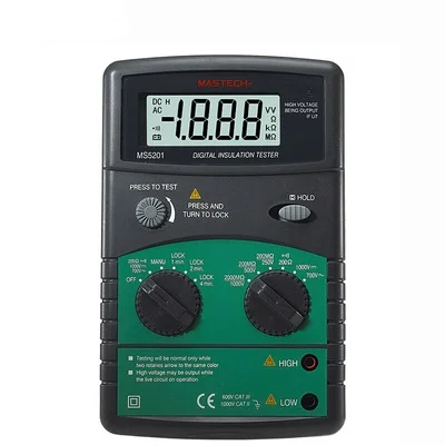 MASTECH MS5201 Цифровой тестер сопротивления изоляции мегомметром Megometro мега Ом звук и светильник сигнализация Подлинная