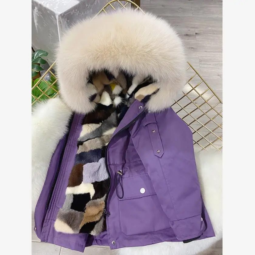 

-30 ℃ зимний съемный воротник из лисьего меха с норковой подкладкой парка для Детей Плотное теплое пальто куртка для мальчиков и девочек для ...