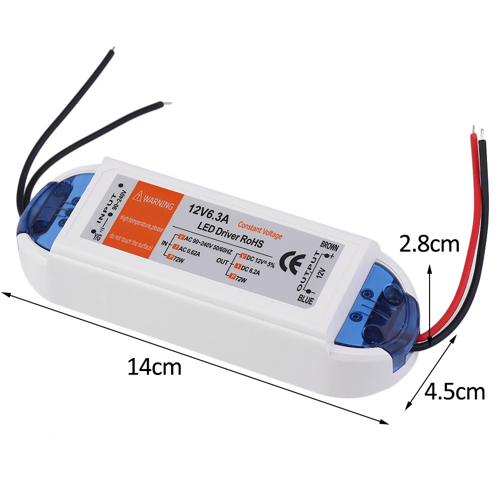 

New 2020 Hot 18W/28W/48W/72W/100W Power Supply DC 12v LED Driver Adapter Transformer Switch Output 100V-240V For LED Strip