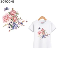 zotoone fashion girl iron on transfers vynil flower heat transfer ironing stickers t shirt thermal patches for clothing iron g