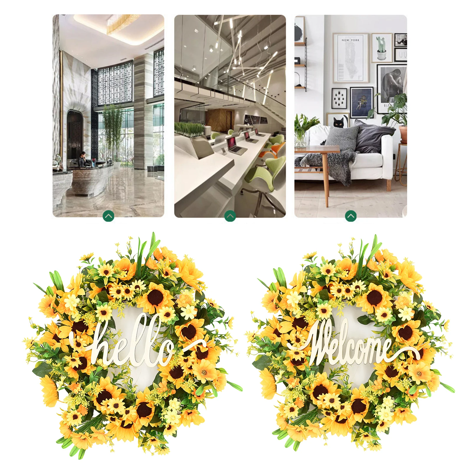 

Sun Flower Wreath Door Hanging Garland Pendant Plaque Wedding Party Decor