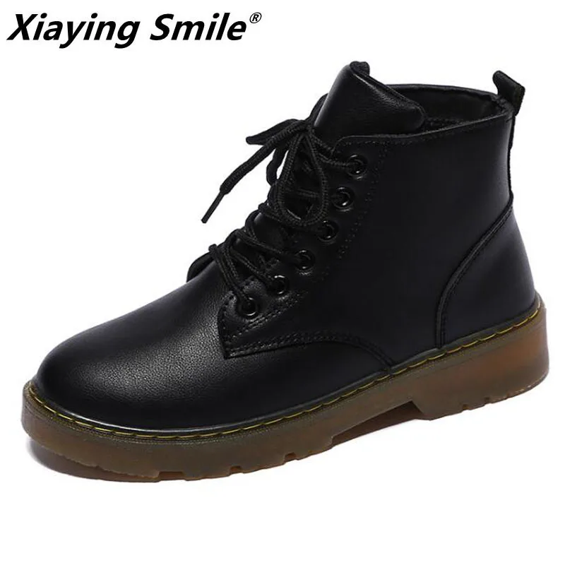 Xiaying Smile 2020 winter new style women sport shoes outdoor breathable women warm sneakers PU leather lady comfortable shoes