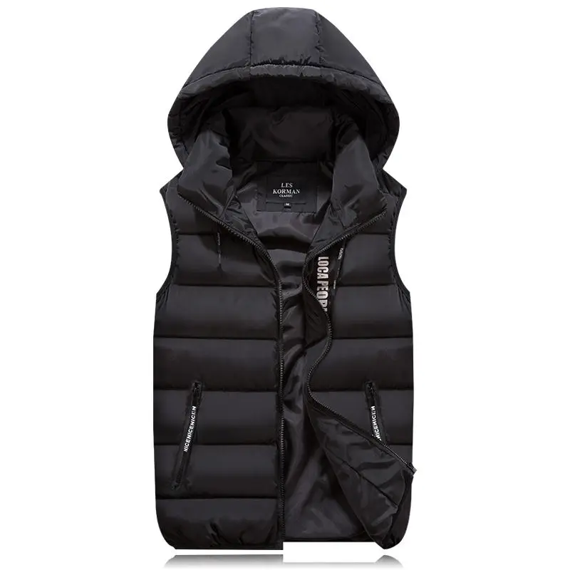

2022 New Autumn And Winter Men's Jacket Hooded Vest Men's Loose Thick Waistcoat Down Cotton Jacket Men's Clothing