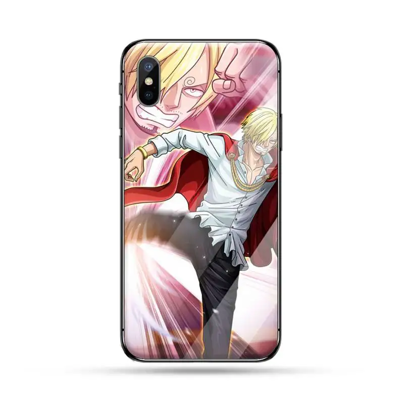 

Anime One Piece Vinsmoke Sanji Phone Case Tempered glass For iphone 5C 6 6S 7 8 plus X XS XR 11 PRO MAX